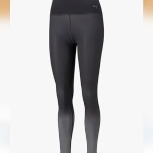 PUMA Womens Studio Ombre High Waist Full Tights Leggings Black Gray Size XL